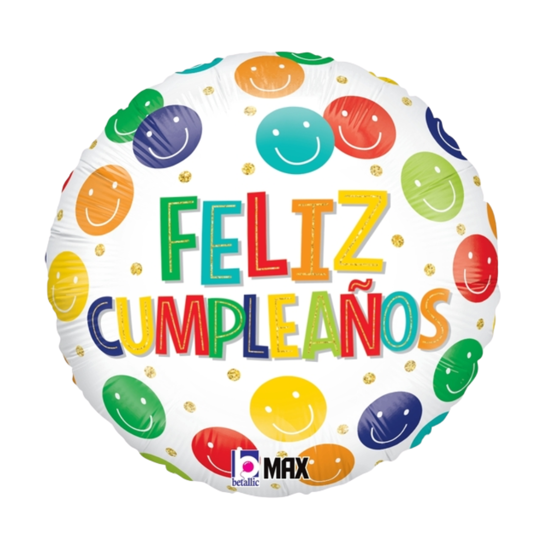 18" Betallic Cumpleanos Soriente Foil Balloon | Buy 5 Or More Save 20%