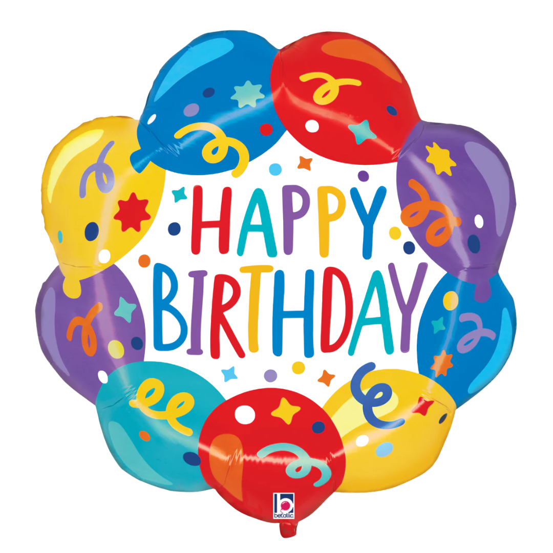 27" Betallic Birthday Balloon Wreath Foil Balloon