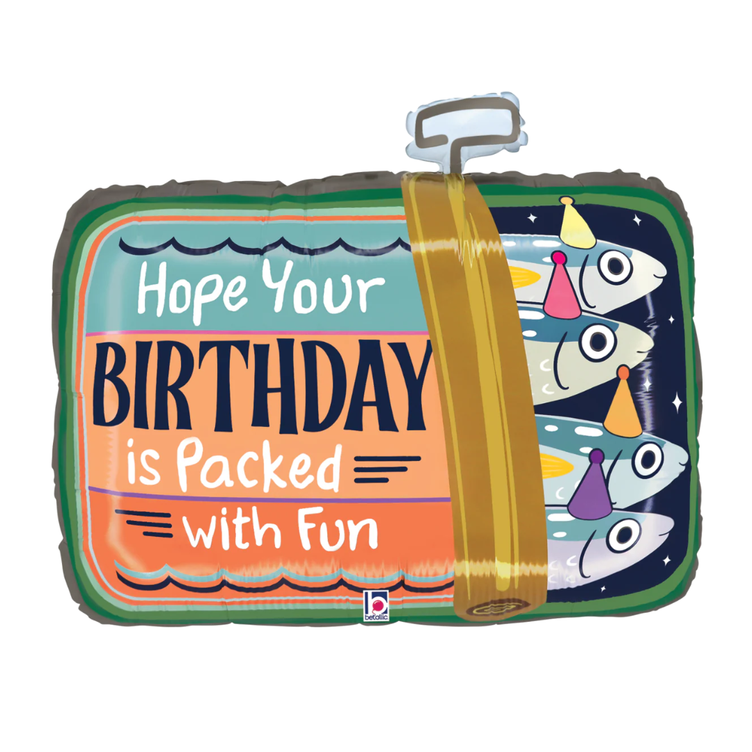25" Betallic Sardine Birthday Foil Balloon