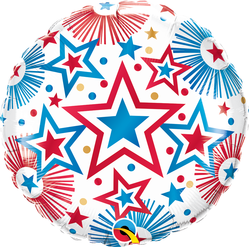 18" Patriotic Stars Foil Balloon (P26) | Buy 5 Or More Save 20%
