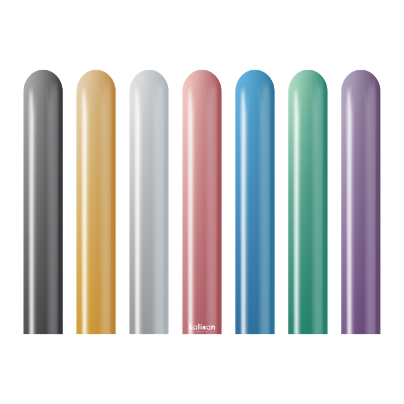 260M Kalisan Mirror Assortment Nozzle Up Modeling Latex Balloons | 50 Count