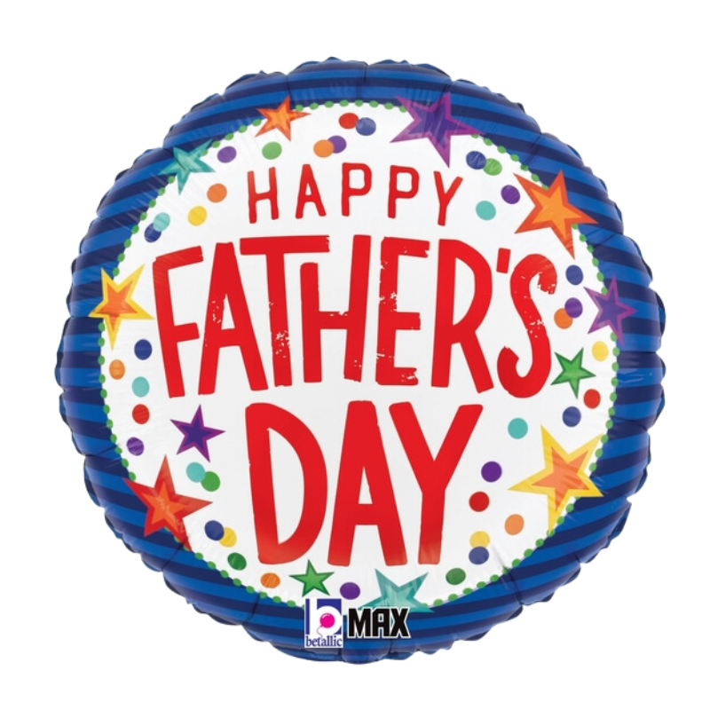 18" Father's Day Stars Foil Balloon (P21) | Buy 5 Or More Save 20%