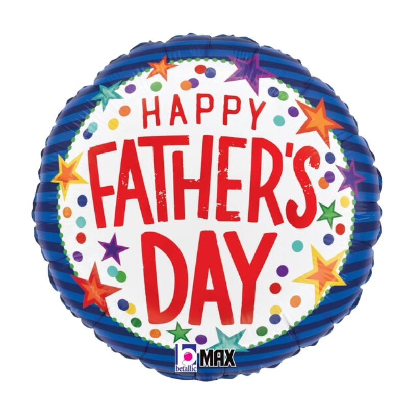 18" Betallic Father's Day Stars Foil Balloon (S4R4)) | Buy 5 Or More Save 20%