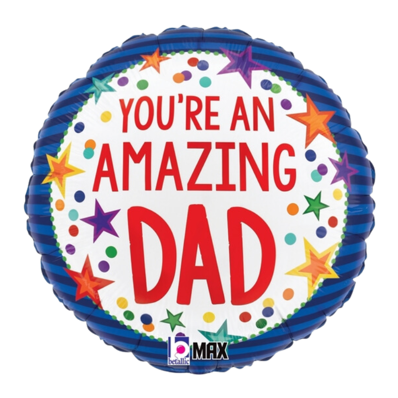 18" Betallic Father's Day Stars Foil Balloon (S4R4)) | Buy 5 Or More Save 20%
