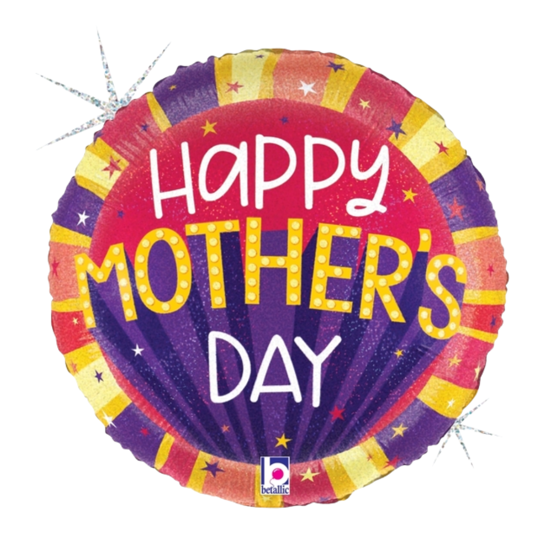 18" Betallic Mother's Day Stars Foil Balloon (S1R2) | Buy 5 Or More Save 20%