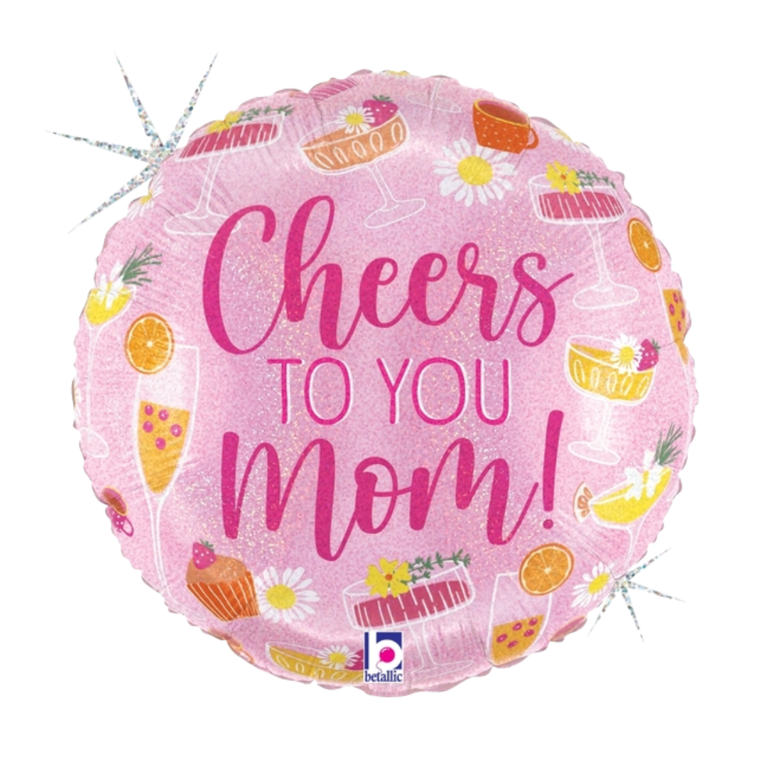 18" Betallic Mother's Day Brunch Holographic Foil Balloon - 2 Sided Print | Buy 5 Or More Save 20%
