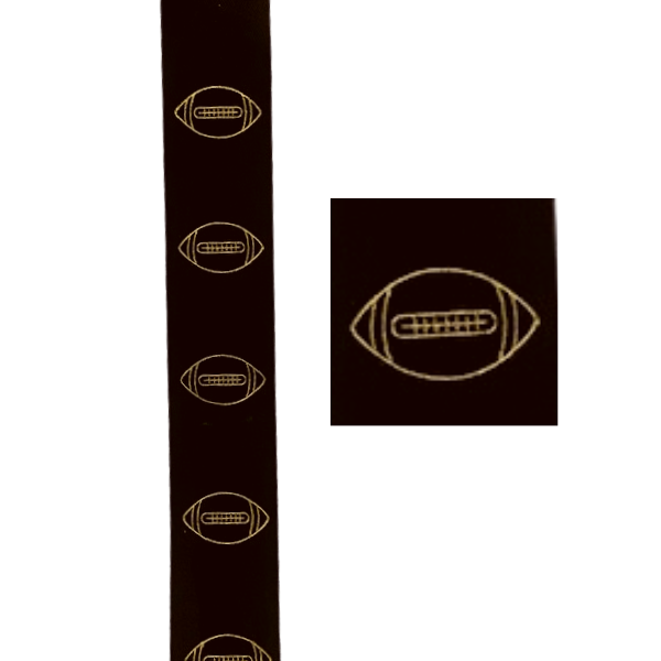 #9 Football Ribbon Black - 1 3/8" x 1 yd. | Sold By The Yard