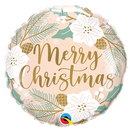 18" Floral Christmas Foil Balloon (P22) | Buy 5 Or More Save 20%