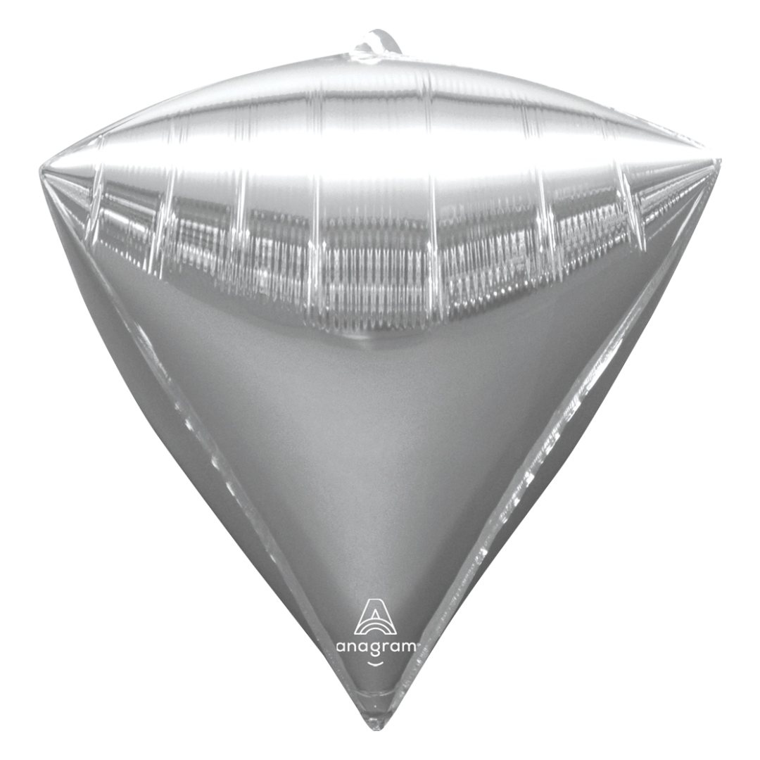 17" Anagram Silver Diamondz Foil Balloons | 3 Count
