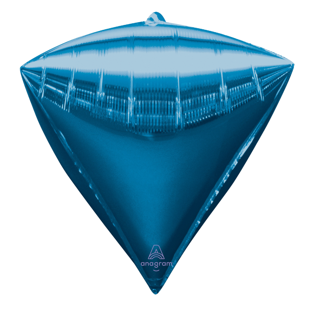 17" Anagram Blue Diamondz Foil Balloons | 3 Count