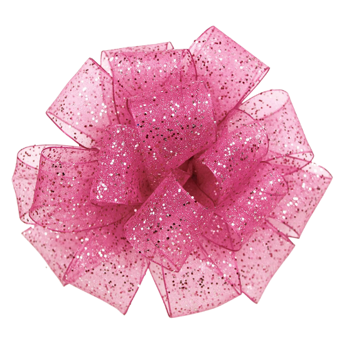#3 Offray Fucshia Cosmic Flash Wired Edge Glitter Ribbon - 5/8" x 25 Yards | 1 Spool