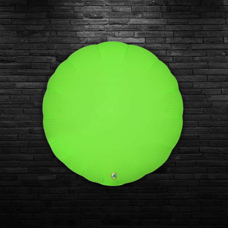 20" AAB Blazing Neon Green Round Non Foil Balloon - Black Light Reactive! | Buy 5 Or More Save 20%