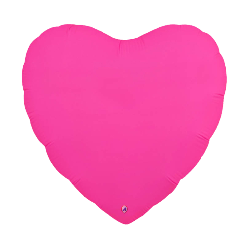 20" AAB Blazing Neon Magenta Heart Non Foil Balloon - Black Light Reactive! | Buy 5 Or More Save 20%