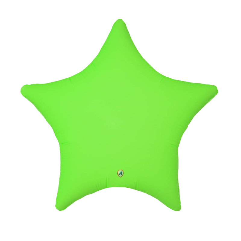 22" AAB Blazing Neon Green Star Non Foil Balloon - Black Light Reactive! | Buy 5 Or More Save 20%