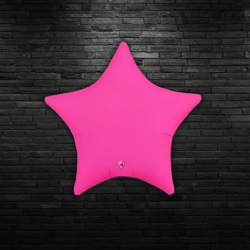 22" AAB Blazing Neon Magenta Star Non Foil Balloon - Black Light Reactive! | Buy 5 Or More Save 20%