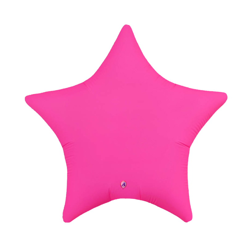 22" AAB Blazing Neon Magenta Star Non Foil Balloon - Black Light Reactive! | Buy 5 Or More Save 20%
