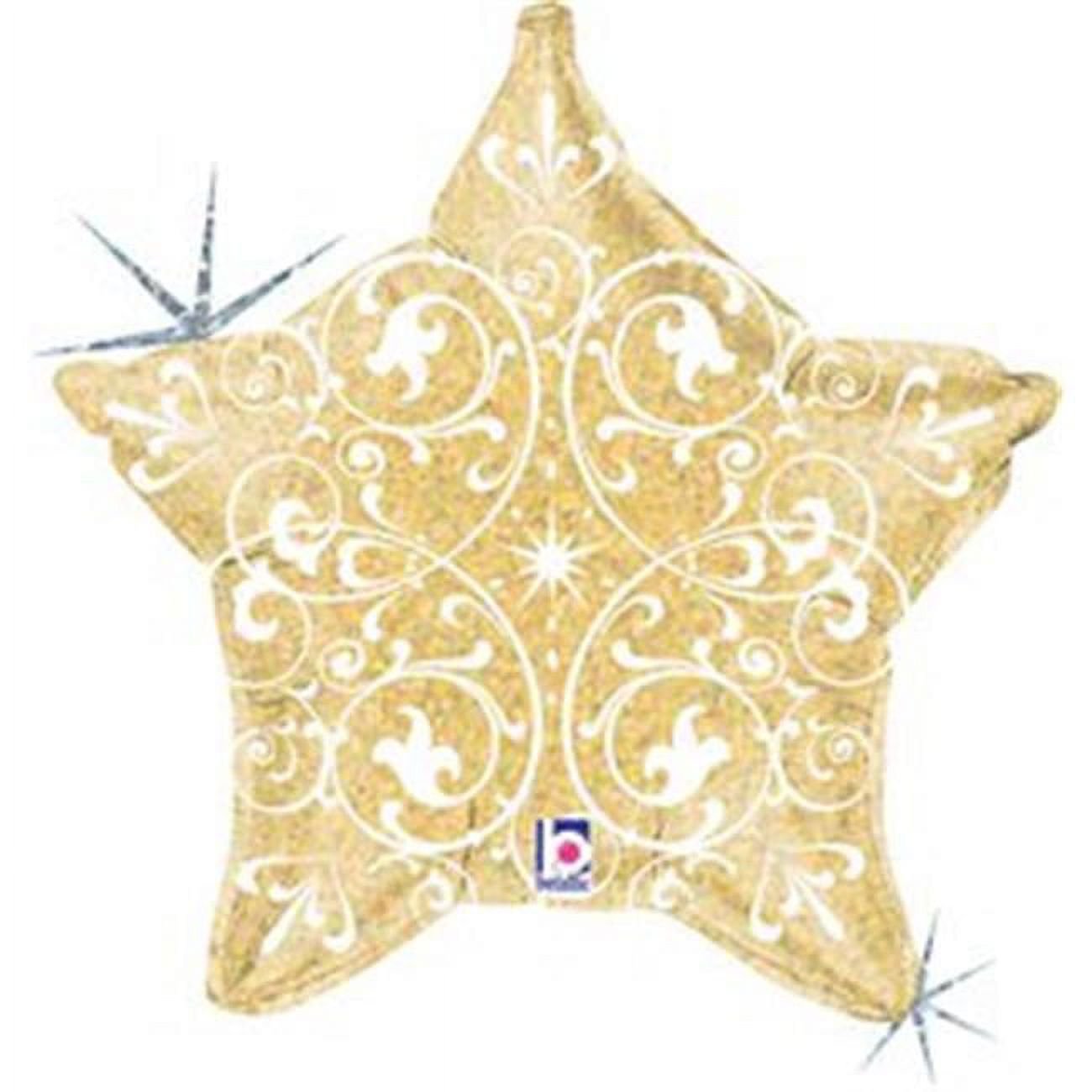 21" Betallic Gold Filigree Star Foil Balloon