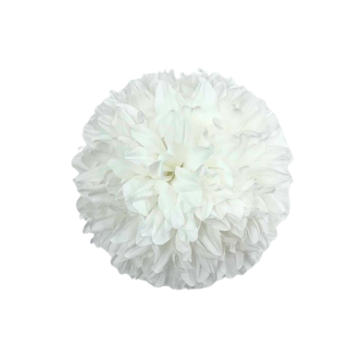 6 1/2" White Artificial Silk Mum - 15 Layers | 1 Count