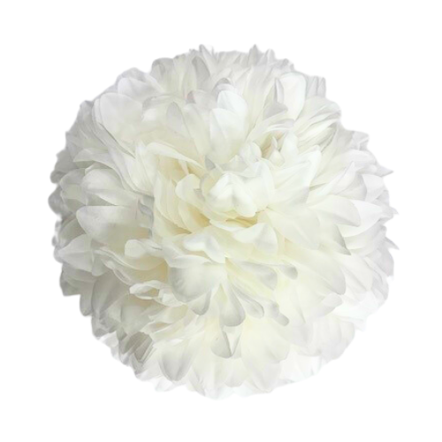 9 1/2" White Artificial Silk Mum - 25 Layer | 1 Count