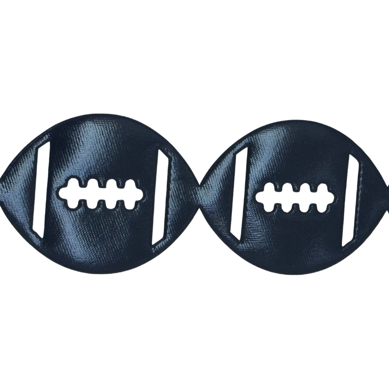 2" Black Metallic Football Die Cut Ribbon Garland - 2" Wide x 36" Long | 1 Count