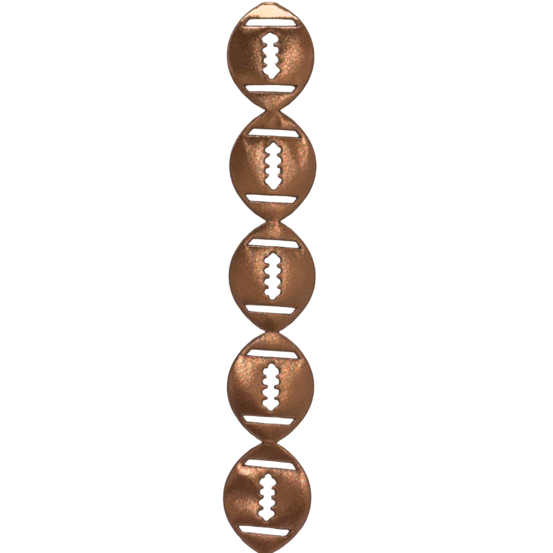 2" Brown Metallic Football Die Cut Ribbon Garland - 2" Wide x 36" Long | 1 Count