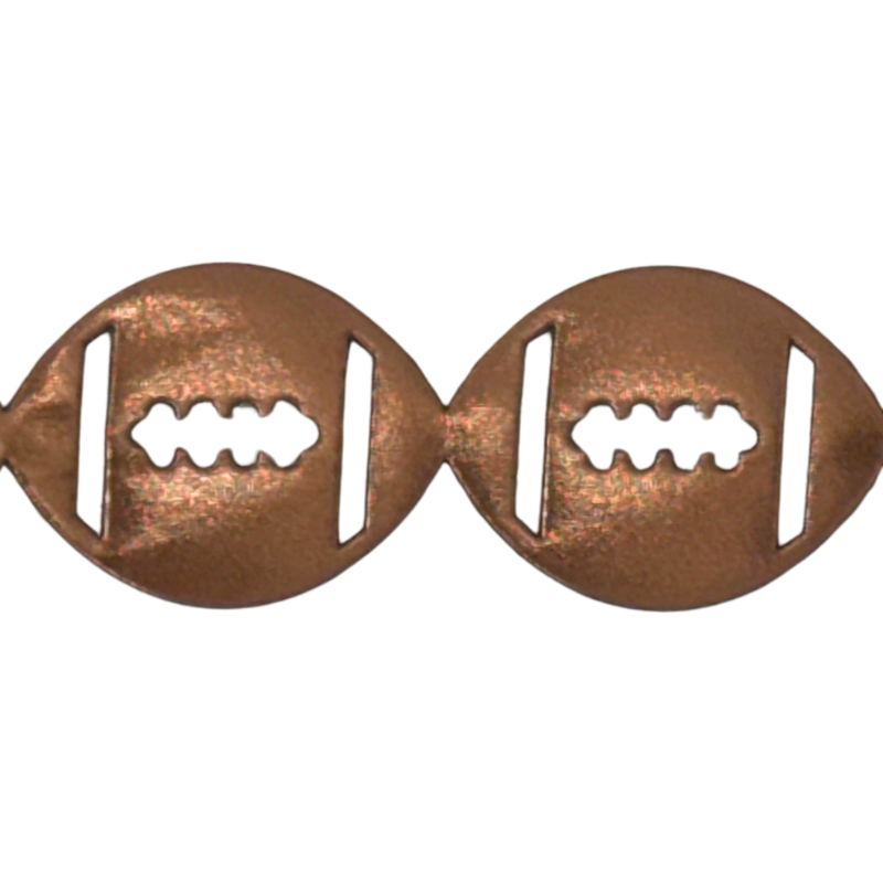 2" Brown Metallic Football Die Cut Ribbon Garland - 2" Wide x 36" Long | 1 Count