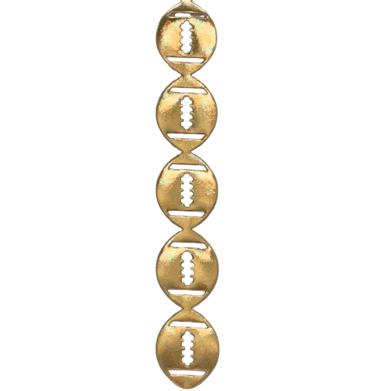 2" Gold Metallic Football Die Cut Ribbon Garland - 2" Wide x 36" Long | 1 Count