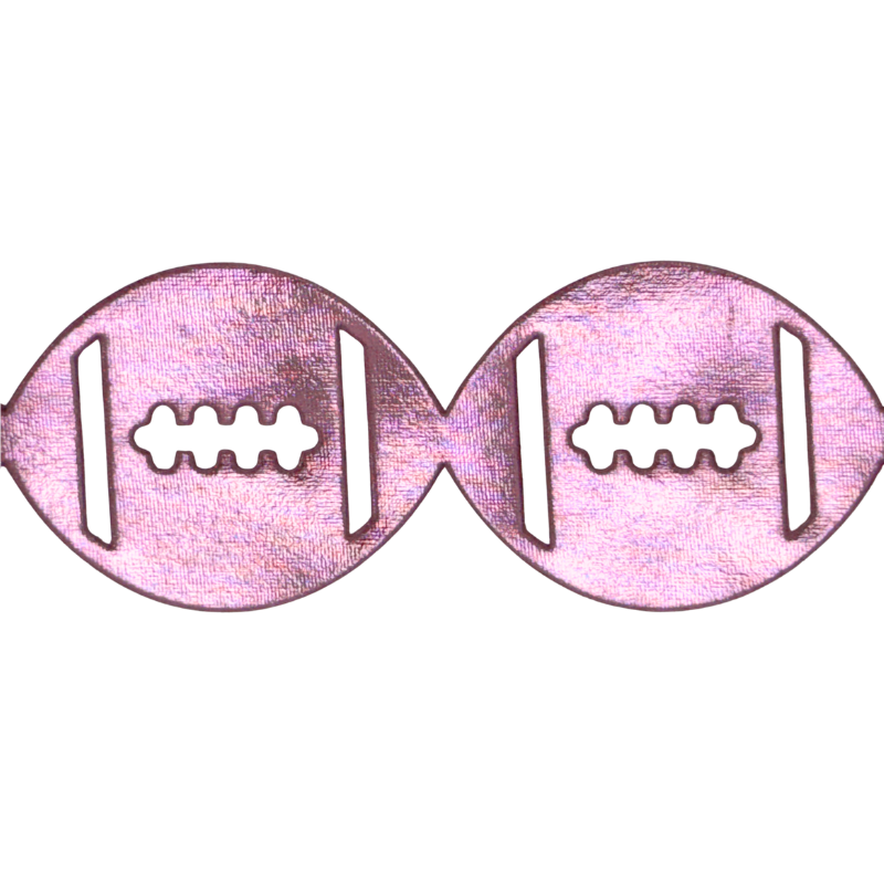 2" Pink Metallic Football Die Cut Ribbon Garland - 2" Wide x 36" Long | 1 Count