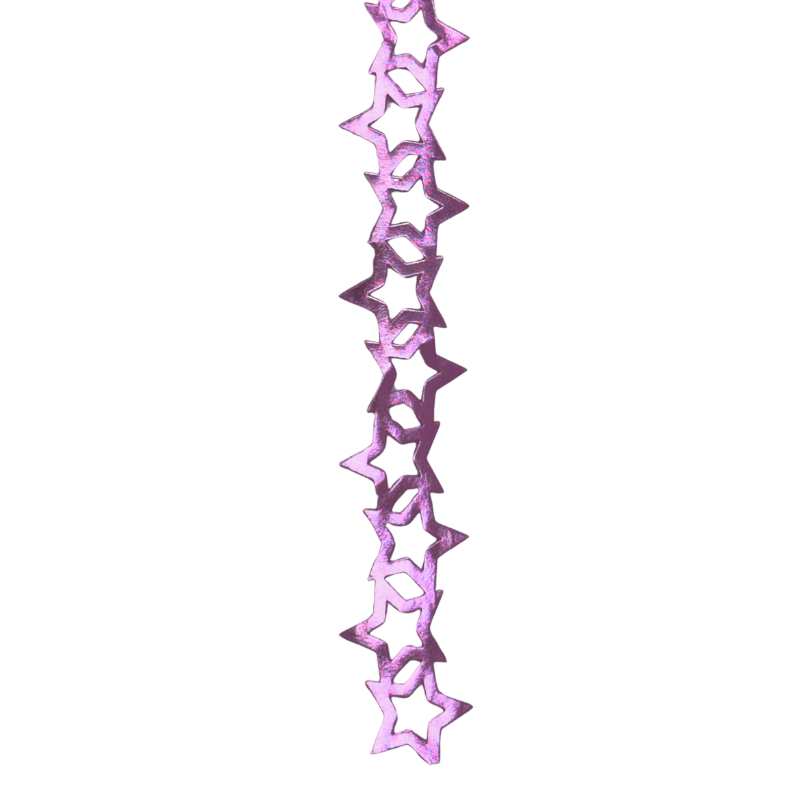 2" Pink Metallic Star Die Cut Ribbon Garland - 2" Wide x 36" Long | 1 Count