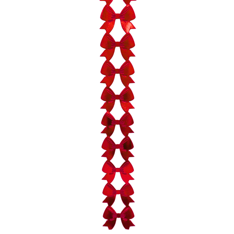 2" Red Metallic Bow Die Cut Ribbon Garland - 2" Wide x 36" Long | 1 count