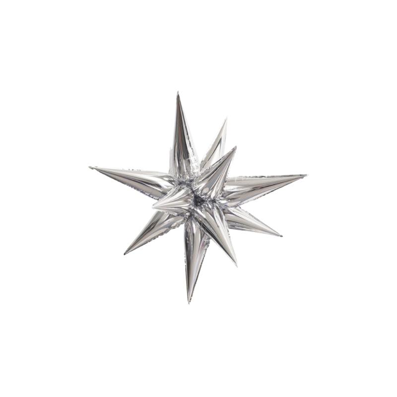 12" Burst Party Co. Mini Silver Starburst Foil Balloon | 1 Count