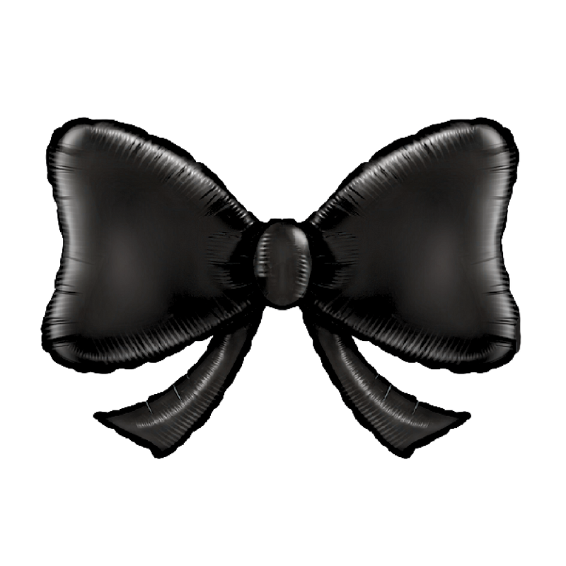 40" Burst Party Co. Black Classic Bow Foil Balloon