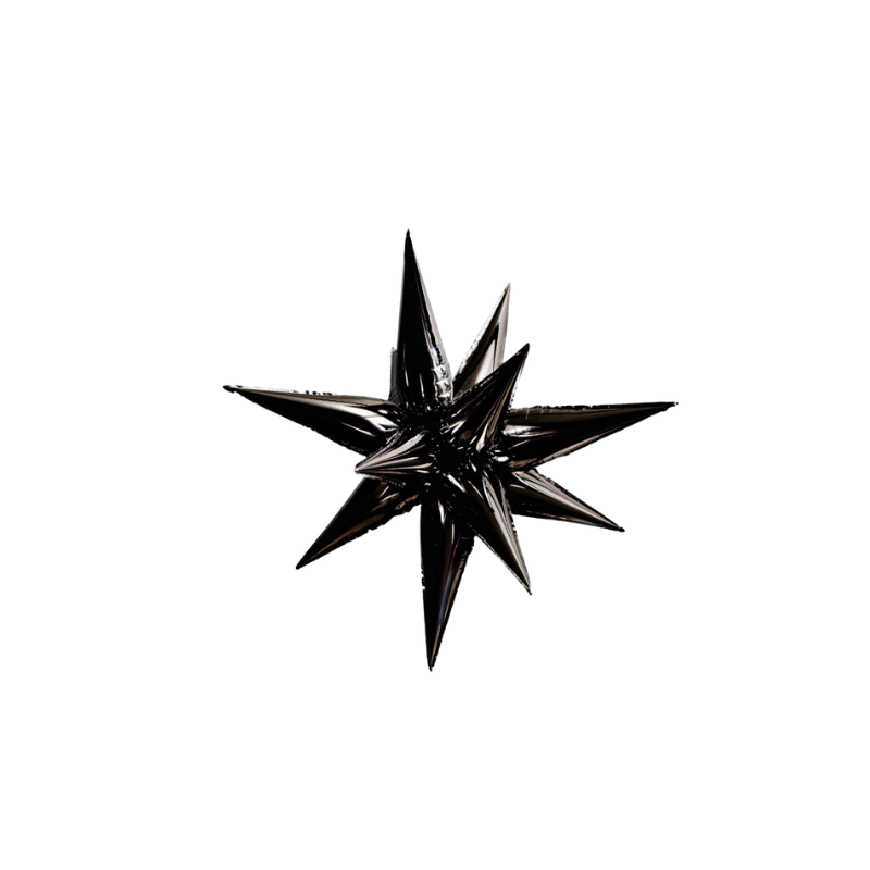 12" Burst Party Co. Mini Black Starburst Foil Balloon | 1 Count