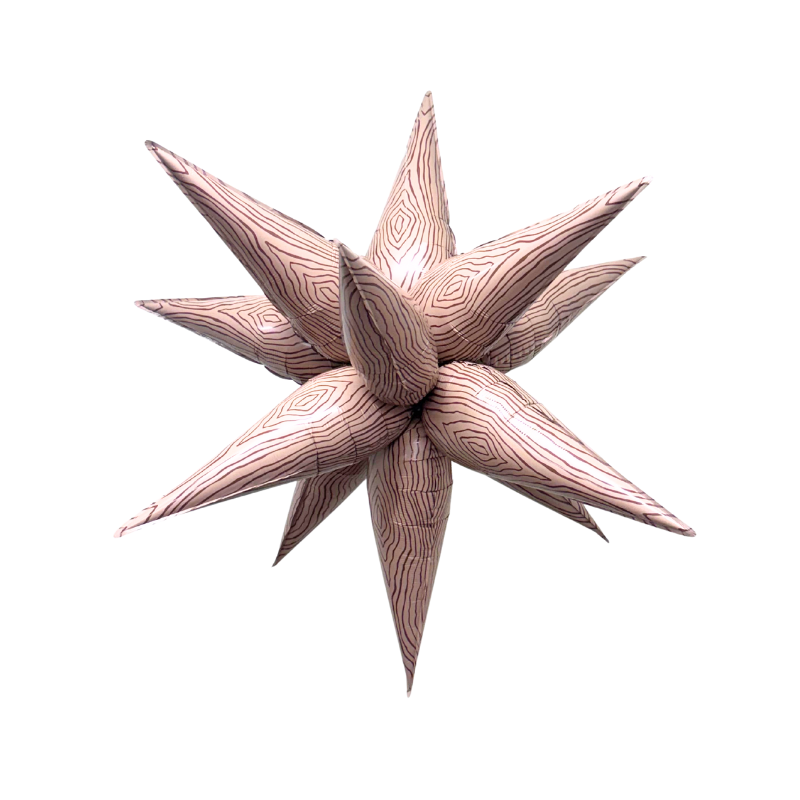 40" Burst Party Co. Woodgrain Starburst Foil Airfill Balloon | 1 Count