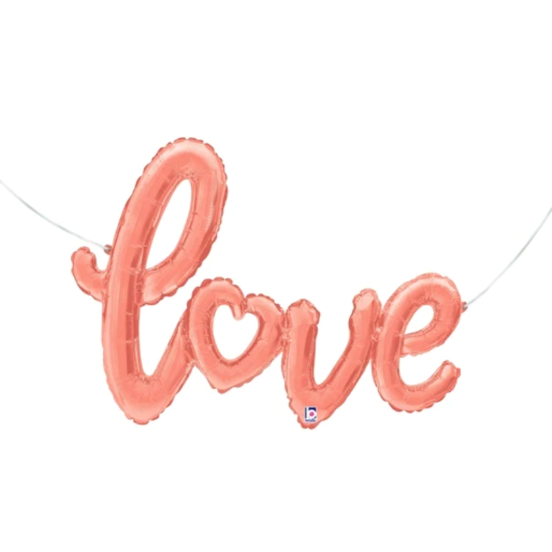 31" Betallic Rose Gold Love Script Foil Airfill Balloons (WSL) | 1 Count