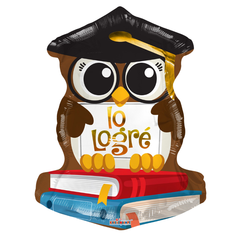 18" Conver Lo Lorge Owl - Graduation Foil Balloon (S1R5) | Buy 5 Or More Save 20%