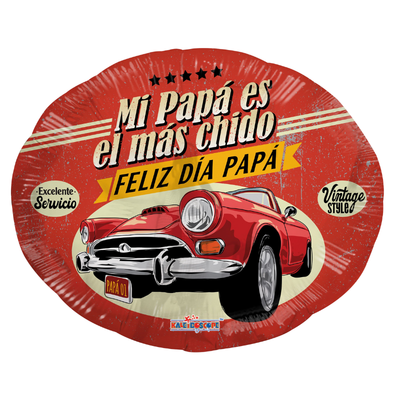 18" Conver Mi Papa Es El Mas Chido Vintage Foil Balloon (S4R1) | Buy 5 Or More Save 20%