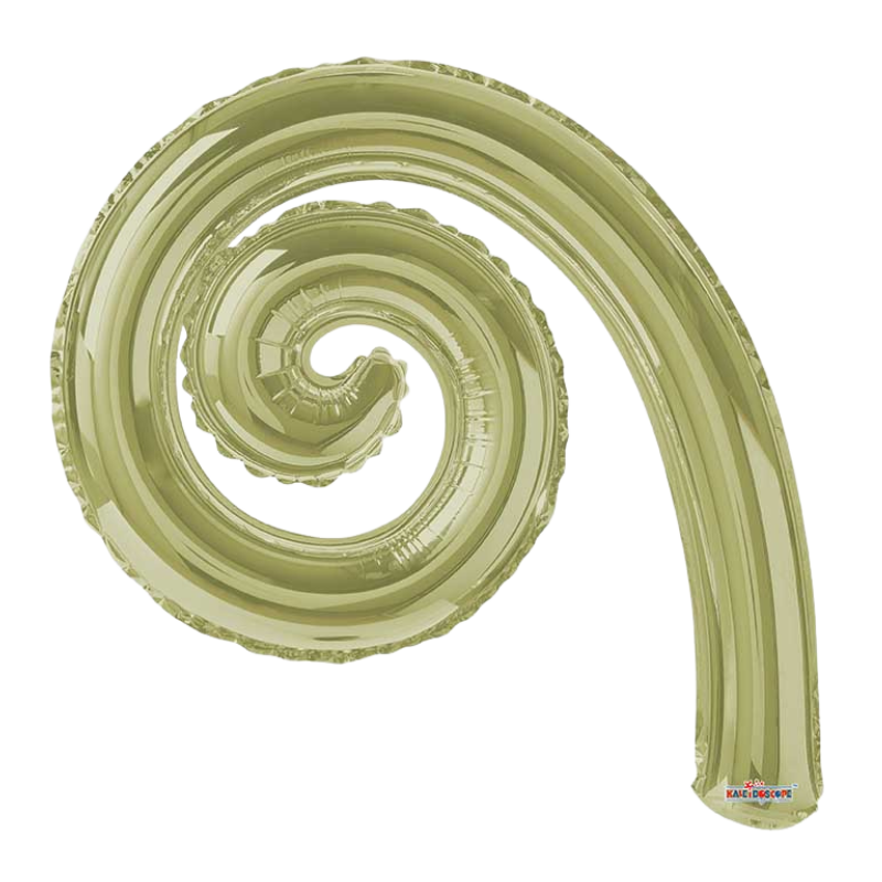14" Conver Dark Olive Kurly Spiral Non Foil Airfill Balloon | Buy 5 Or More Save 20%