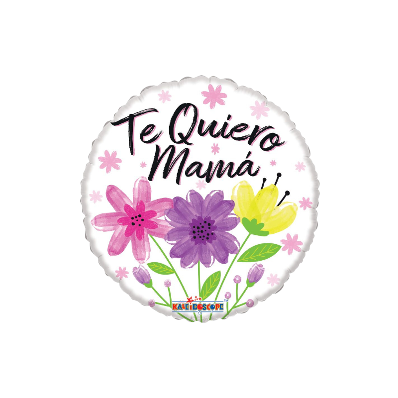 9" Conver Te Quiero Mama 3 Flores Airfill Foil Balloon (S3R3) | Buy 5 Or More Save 20%