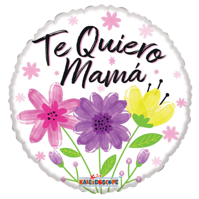18" Te Quiero Mama 3 Flores Foil Balloon (P11) | Buy 5 Or More Save 20%