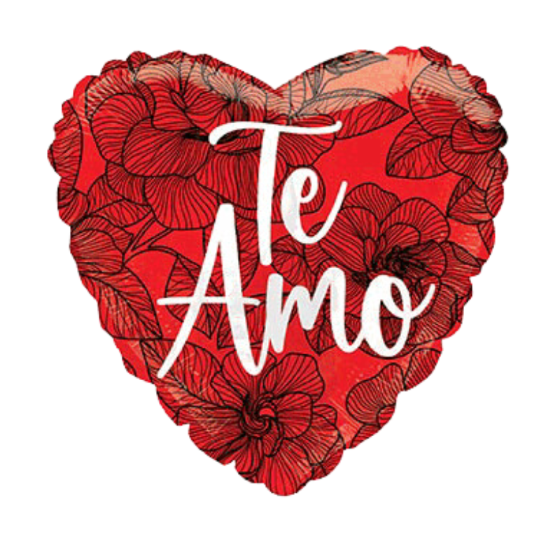 36" Conver Te Amo Floral Patern Foil Balloon (S3R3) | 5 Count