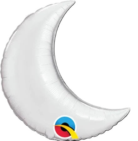 35" Qualatex Silver Crescent Foil Balloon