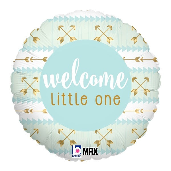 18" Betallic Blue Welcome Little One Foil Balloon | Buy 5 Or More Save 20%