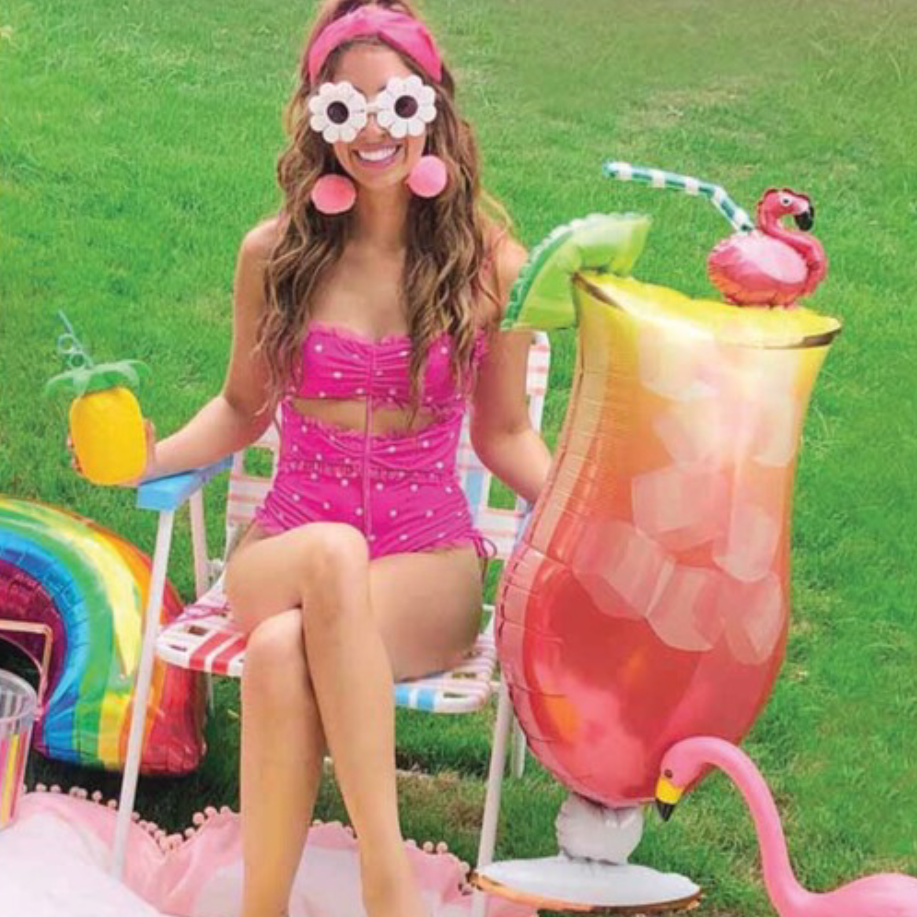 41" Anagram Let's Flamingle Drink Super Shape Foil Balloon
