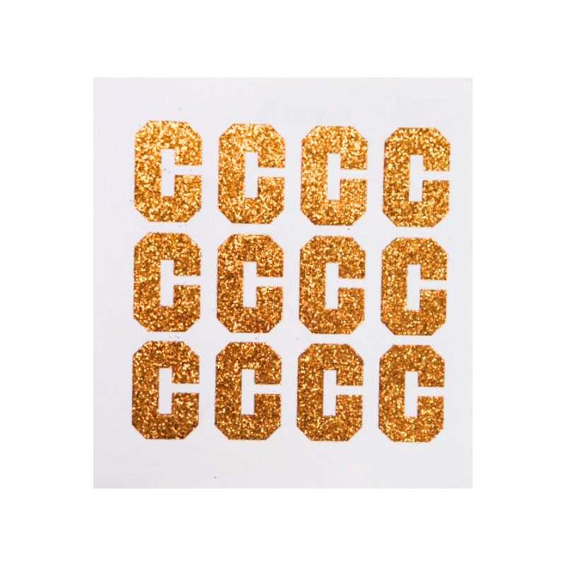 1.5" ACI Orange Glitter Letter Stickers | Single Sheets