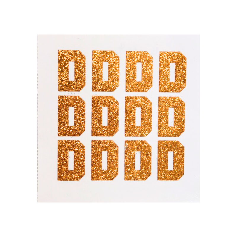 1.5" ACI Orange Glitter Letter Stickers | Single Sheets