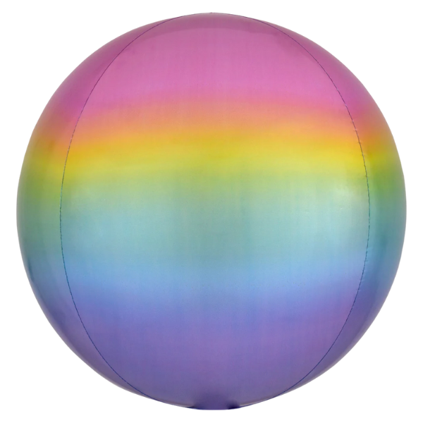16" Anagram Pastel Ombre Orbz Balloon - Globe Shape | 1 Count