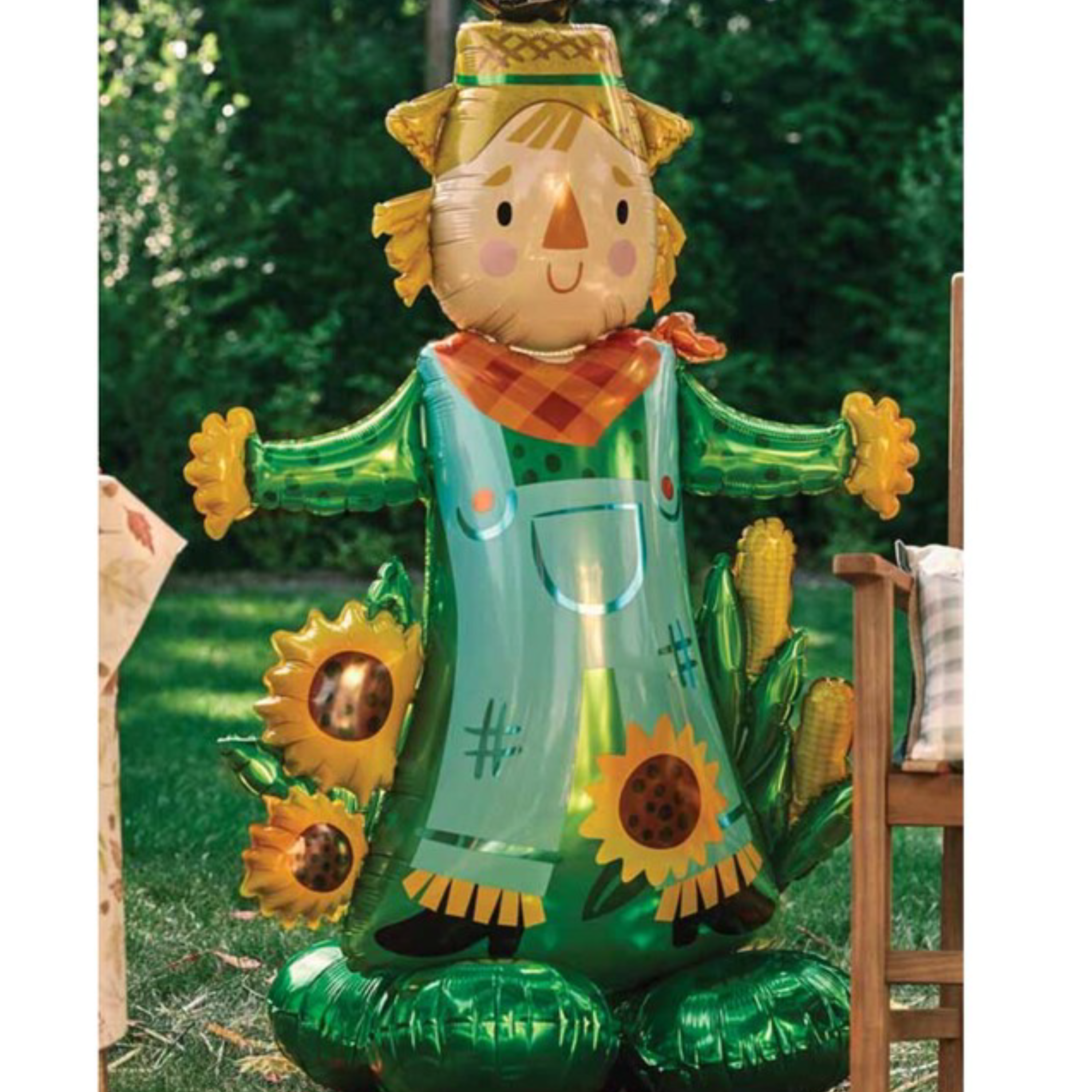 56" Scarecrow Airloonz Foil Balloon (P20) | Stands Over 4 Feet Tall - No Helium Required!