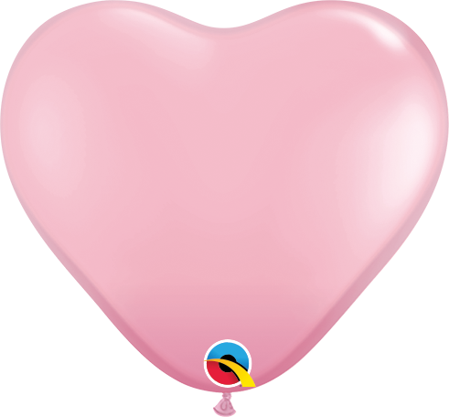6" Qualatex Pink Heart Latex Balloons | 100 Count