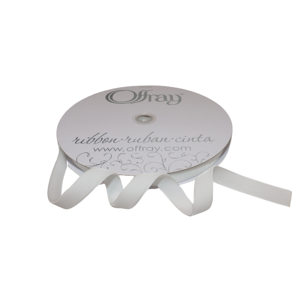 #3 Offray White Classiq Velvets Ribbon - 5/8" Wide x 25 Yards Long | 1 Spool